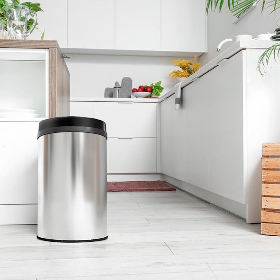 Prullenbak Automatique / Poubelle / Poubelle à Capteur - 30 Litres - Argent - Ronde