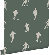 ESTAhome papier peint joueurs de football vert foncé - 139507 - 0,53 x 10,05 m