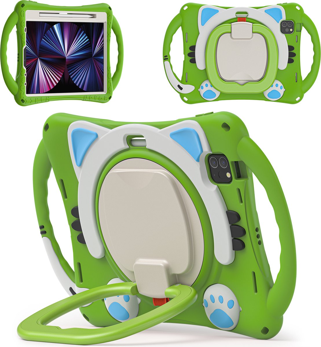 iPad Air Pro 11 2022 Kinder Hoes 10.9 (2022) - Kids Case - iPad Hoes - Groen