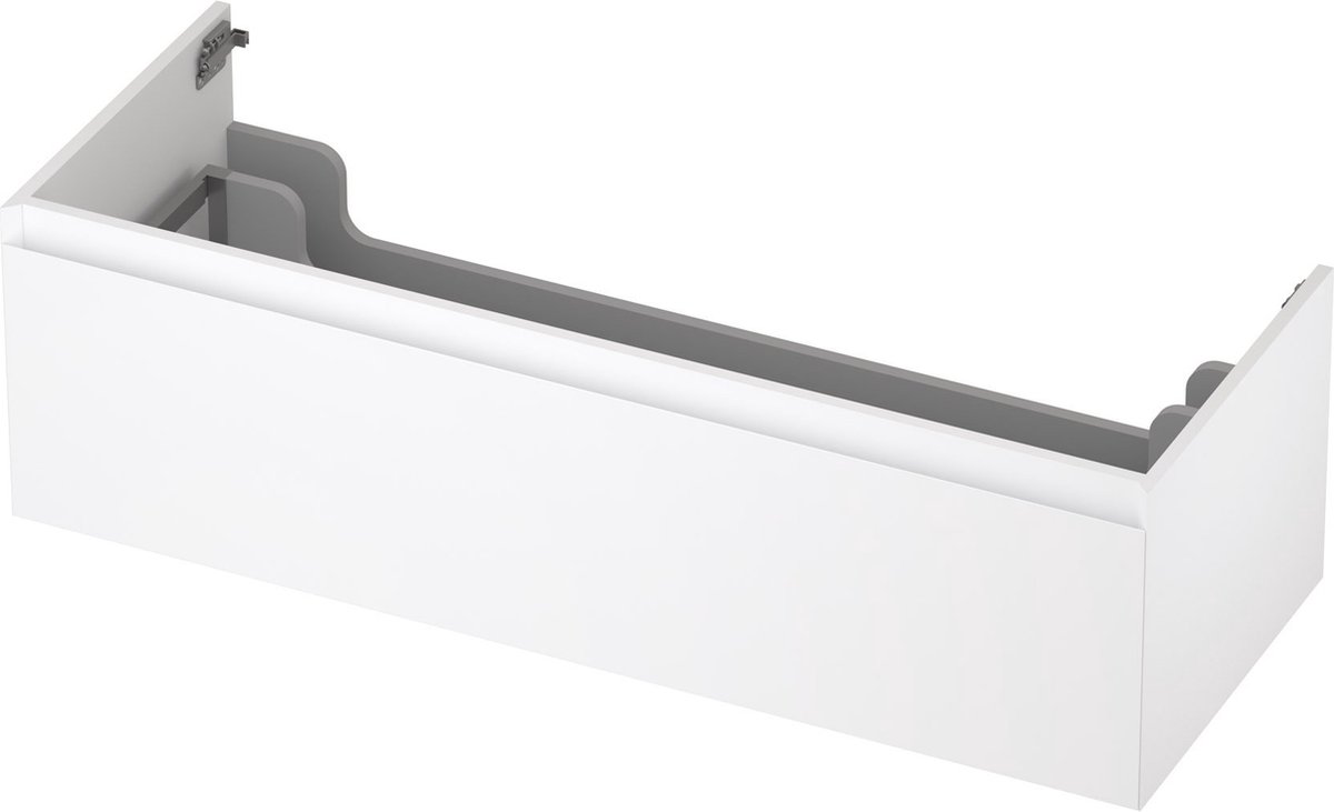 INK® wastafelonderkast 1 lade greeploos gelakt 120x45x35cm, mat wit