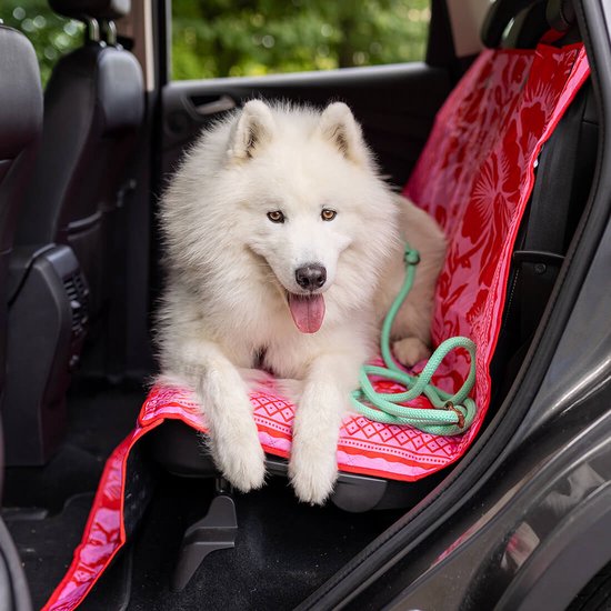 DWAM Couverture de Protection Voiture Chien – Tapis de Voiture – Rose – Tissu – Taille unique – 139 x 140 cm – La Fiesta