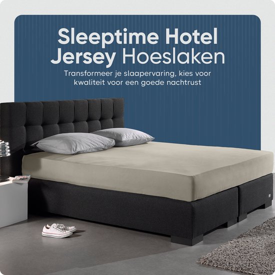 Sleeptime Hotel - Hoeslaken - Jersey - 140x200 - Creme - Sleeptime