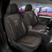 Autostoelhoezen voor Seat Leon 3 5F 2012-2020 in pasvorm, set van 2 stuks Bestuurder 1 + 1 passagierszijde PS - serie - PS708 - Zwart/witte naad