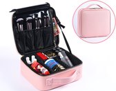 Premium Make Up Organizer - Make Up Koffer - Beautycase Verstelbare Vakken Tas - Makeup Reistas - Roze