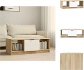 vidaXL Salontafel 102x50x36 cm - Wit et chêne Sonoma - Bois d'ingénierie de haute qualité - Table