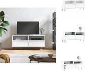vidaXL Tv-meubel Basic - Hoogglans Wit - 100 x 34.5 x 44.5 cm - Opbergruimte - Stabiel - Montage vereist - Kast