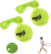 2 stuks tennisbal aan koord, elastische tennisbal, tennisbal met koord, tennisbal met koord, tennisbal met koord, tennis met touw, tennistrainer, rebound-bal, ideaal voor tennisoefeningen