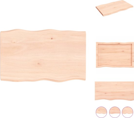vidaXL Tafelblad rechthoekig natuurlijke rand 100x80x3,8 cm acaciahout, vervangend tafelblad, blad, vervangend houten tafelblad, meubelpaneel
