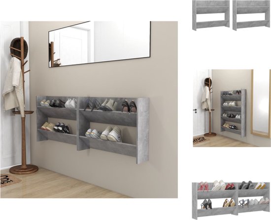 Meuble à chaussures vidaXL Schoenenkast 59x17x169 cm bewerkt hout