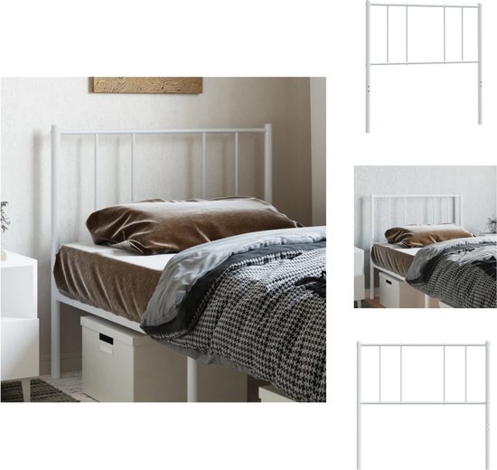 vidaXL Hoofdbord Bed - 105 x 3 x 90 cm - Wit - Bedonderdeel