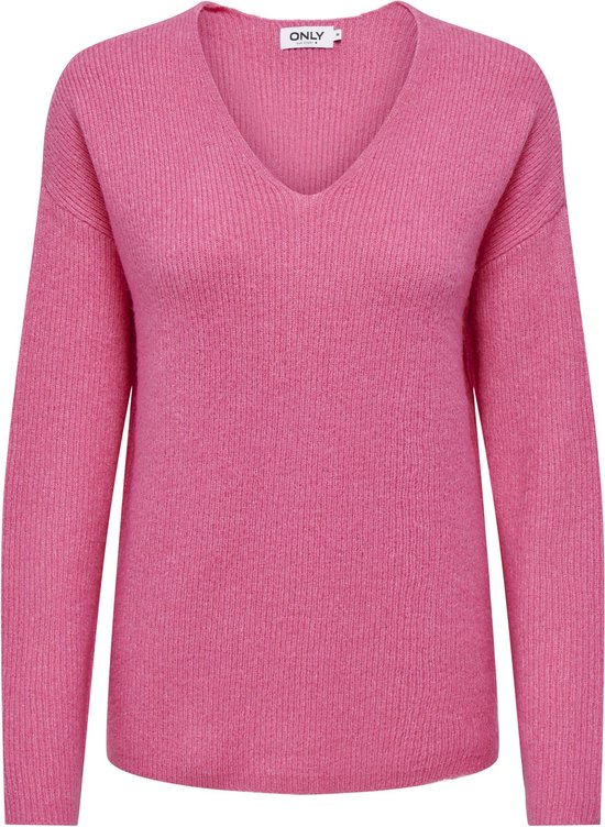 Only Trui Onlcamilla V-neck L/s Pullover Knt 15204588 Azalea Pink Dames Maat - XS