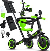 KIDIZ® Loopfiets 6in1 voor Jongens en Meisjes van 1 tot 5 jaar - Driewieler voor Kinderen tot 25 kg Kinderfiets - Zwart