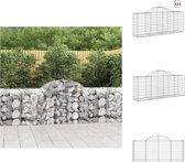 vidaXL Schanskorf - Gabion 100 x 50 x 80/100 cm - Duurzaam gegalvaniseerd ijzer - Plantenbak