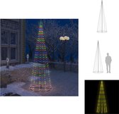 vidaXL Kerstkegelboom - Meerkleurig PVC en metaal - 100x300 cm - 330 LEDs - Decoratieve kerstboom