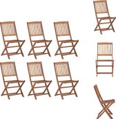 vidaXL Klapstoelenset - Tuinmeubelen van massief acaciahout - 48.5 x 57 x 91 cm - Weerbestendig - 6 stoelen - Tuinstoel