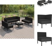 vidaXL Lounge - Ensemble de meubles de jardin - Zwart - Rotin PE - Acier - 60x60x35 cm - Assemblage requis - vidaXL - Ensemble de jardin