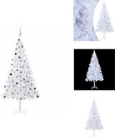 vidaXL Kerstboom Everest - Kunststof - 210cm hoog - Inclusief LED-verlichting en accessoires - Wit - Decoratieve kerstboom