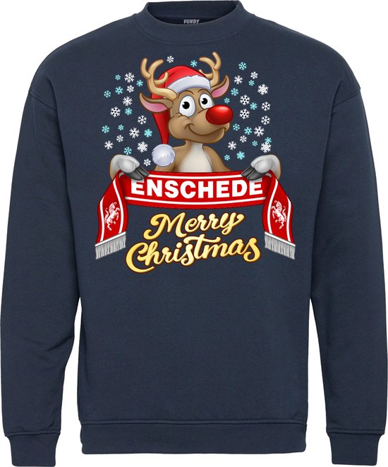 Kersttrui Enschede | Foute Kersttrui Dames Heren | Kerstcadeau | FC Twente supporter | Navy | maat XL