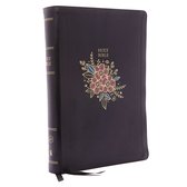KJV, Deluxe Reference Bible, Super Giant Print, Leathersoft, Black Floral, Thumb Indexed, Red Letter Edition, Comfort Print