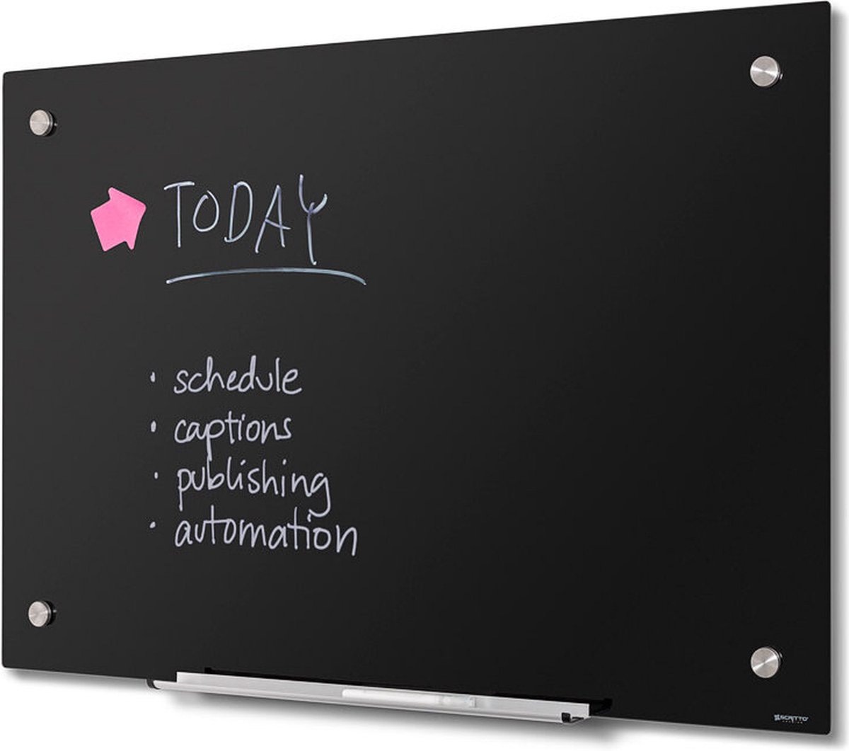 Scritto® Glasbord Zwart 90 X 60 cm - WBNGBBL90X60