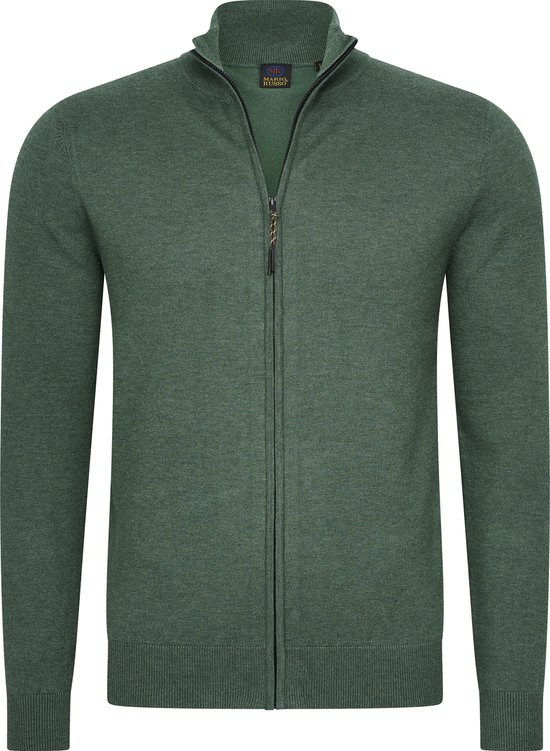 Mario Russo Full Zip Cardigan - Cardigan Homme - Pull col roulé Homme - Pull Homme - Vert - XL