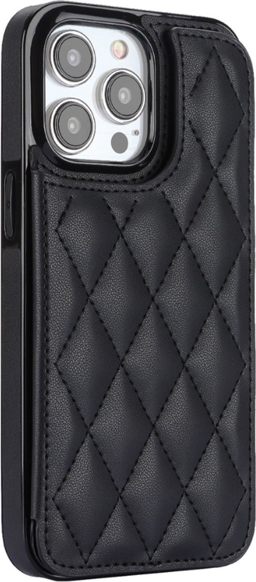 Hoesje geschikt voor Samsung Galaxy A51 - Backcover - Pasjeshouder - Kunstleer - Zwart