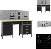 Bol.com vidaXL Werkbank - Praktische opbergoplossing - Werkplaats en garage - Afmetingen- 160 x 60 x 85 cm - Draagvermogen- 500 ... aanbieding