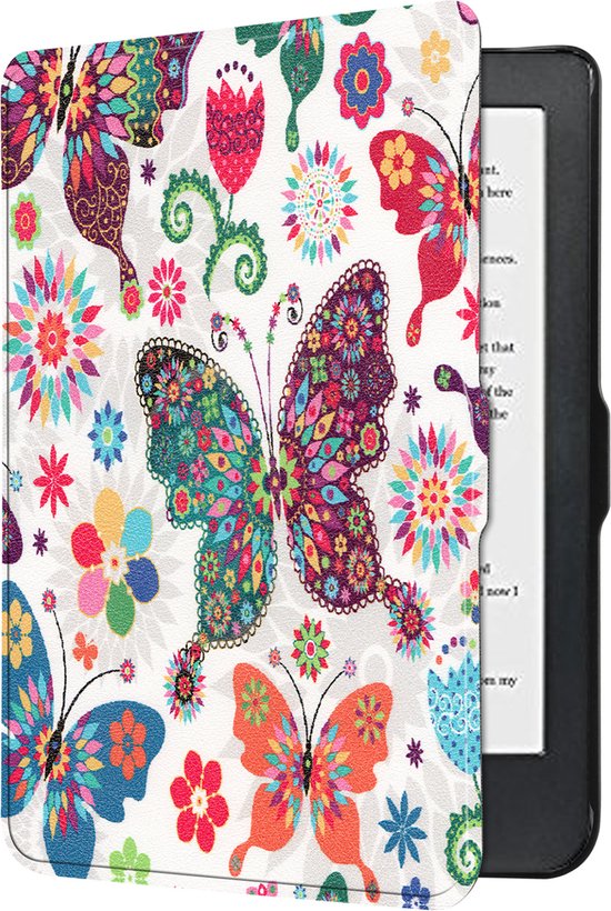 Hoesje Geschikt voor Kobo Clara HD Hoes Book Case - Hoes Geschikt voor Kobo Clara HD Hoesje Book Cover Met Screenprotector - Vlinders van Hoesje  — afbeelding 3
