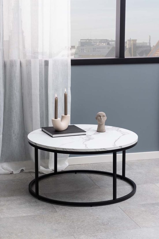 Coffee table Viborg MDF 109.5x59.4x39.5cm wood colored dark and black