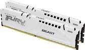 Kingston Fury Beast White - Geheugen - DDR5 - 64 GB: 2 x 32 GB - 288-PIN - 6000 MHz / PC5-48000 - CL36 - 1.35V - AMD EXPO - Intel XMP 3.0 - On-die ECC - wit