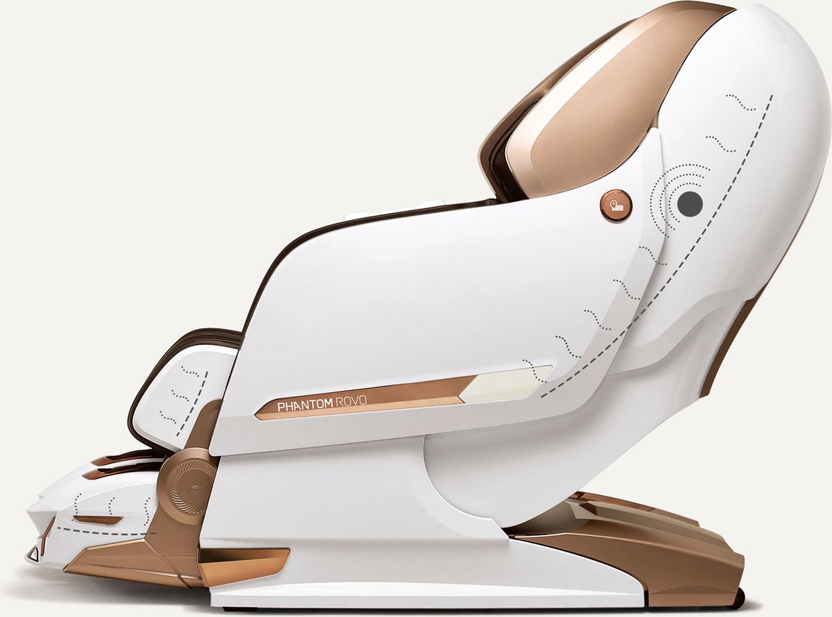 Afbeelding 2 van Bodyfriend Phantom Rovo Massagestoel Wit-Bruin-Goud