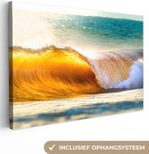 Canvas Schilderij Strand - Zee - Golf - 120x80 cm - Wanddecoratie