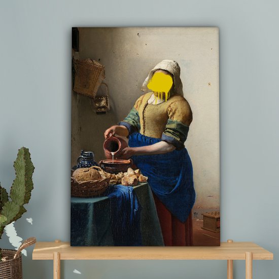 Canvas Schilderij Melkmeisje - Johannes Vermeer - Verf - 40x60 cm - Wanddecoratie - OneMillionCanvasses