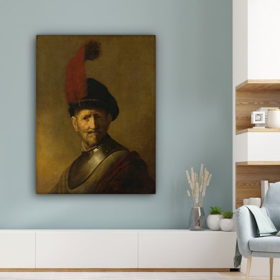 Tableau sur toile Portrait d'homme - Rembrandt van Rijn - 90x120 cm - Décoration murale