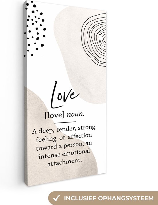 Dictionnaire de Peinture sur Toile - Amour - Citation - 40x80 cm - Décoration murale