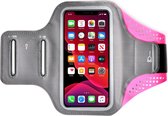 Mobigear Telefoonhoesje geschikt voor Telefoonhouder Hardlopen Apple iPhone 15 Plus Sport Hoesje Neopreen | Mobigear Easy Fit Sportarmband - Roze