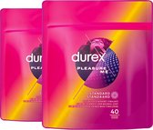 Durex - Préservatifsf - Pleasure me 40pcs x2 - Pack économique