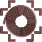 Hoek- en randbescherming, extra lange randbeschermingsband van 6,2 m, inclusief 8 voorgevormde hoeken, in zwart/crèmewit/bruin