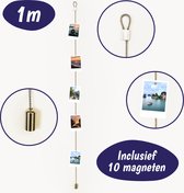 Fotokoord Magneten - Fotoslinger 1m - 10 Magneten - Muurdecoratie - Kamer Decoratie Tieners - Fotodraad - Kaartenhouder