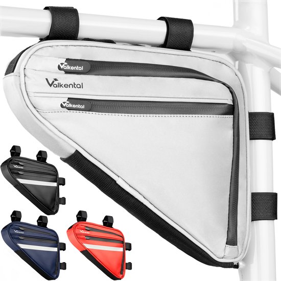 Valkental - Sacoche de cadre étanche avec beaucoup d'espace - volume de 1,5 l - sacoche de vélo avec réflecteurs et compartiments pratiques