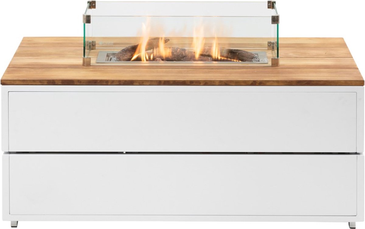 Cosi Cosipure 120 - Fire Table - White with teak