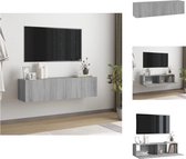 vidaXL TV-meubel - - 120 x 30 x 30 cm - Kleur- Grijs Sonoma Eiken - Materiaal- Bewerkt Hout - Kast