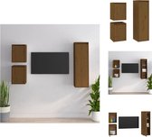 vidaXL TV-meubel - Hangkast van massief grenenhout - 30 x 30 x 40 cm - 30 x 30 x 100 cm - Honingbruin - Kast