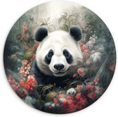 WallCircle - Wandcirkel ⌀ 150 - Panda - Wilde dieren - Bloemen - Natuur - Ronde schilderijen woonkamer - Wandbord rond - Muurdecoratie cirkel - Kamer decoratie binnen - Wanddecoratie muurcirkel - Woonaccessoires