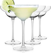 Margarita-glazen, set van 4, 37 cl onbreekbaar en elegant design cocktailglazen, margaritaglas, longdrinkglazen, partyglazen, barkeeperset, bar-accessoires