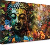 Tableaux Bouddha - Tableaux Religion - Décoration murale Feuilles - Décoration murale moderne - Peintures toile - Décoration chambre toile 150x100 cm