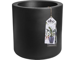 Elho Pure Cilinder Wheels 50 - Grote Bloempot voor Binnen en Buiten - Gerecycled Plastic - Ø 49.5 x H 50 cm - Zwart