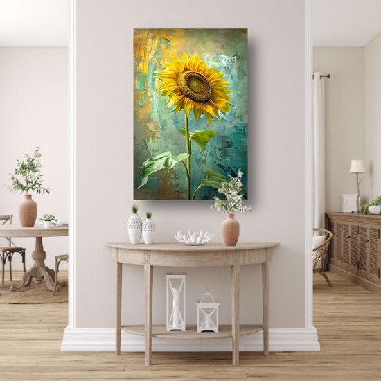 Peintures de tournesol - Portrait de Bloem - Peinture sur toile Fond - Peinture Vintage - Peintures toile - Toile d'art 75x100 cm