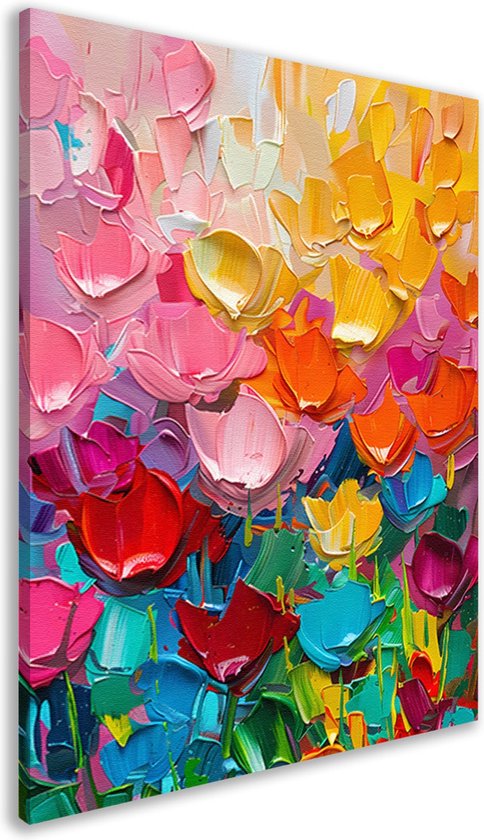 Portrait de Fleurs - Décoration murale Nature - Peintures toile Couleurs - Décoration salon industriel - Peinture sur toile - Toile décoration murale chambre 50x70 cm