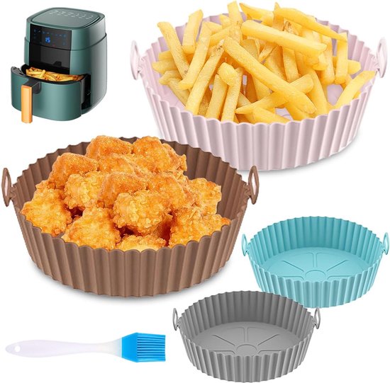 Lot De 2 Plateaux D'égouttement Pour Friteuse à Air - Anti-adhésif, 25 Cm - Compatible PowerXL 6QT/10QT - 9